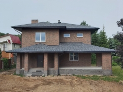 Строительство дома из керамических блоков Супертермо и облицовкой кирпичом, Ларюшино, 2018 г